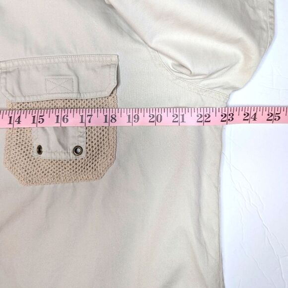 Vintage Lauren Ralph Lauren Women's Khaki Safari Shirt Large - Picture 8 of 11